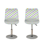 Pink And Yellow Macaron Pattern Print Bar Stool Covers