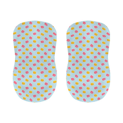 Pink And Yellow Macaron Pattern Print Bar Stool Covers