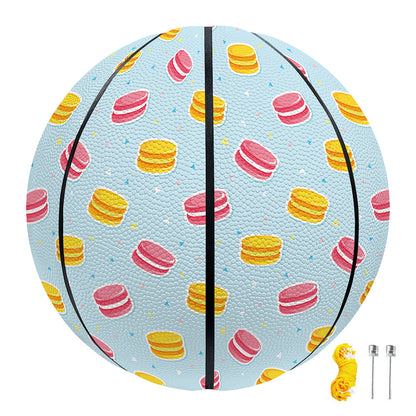 Pink And Yellow Macaron Pattern Print Basketball
