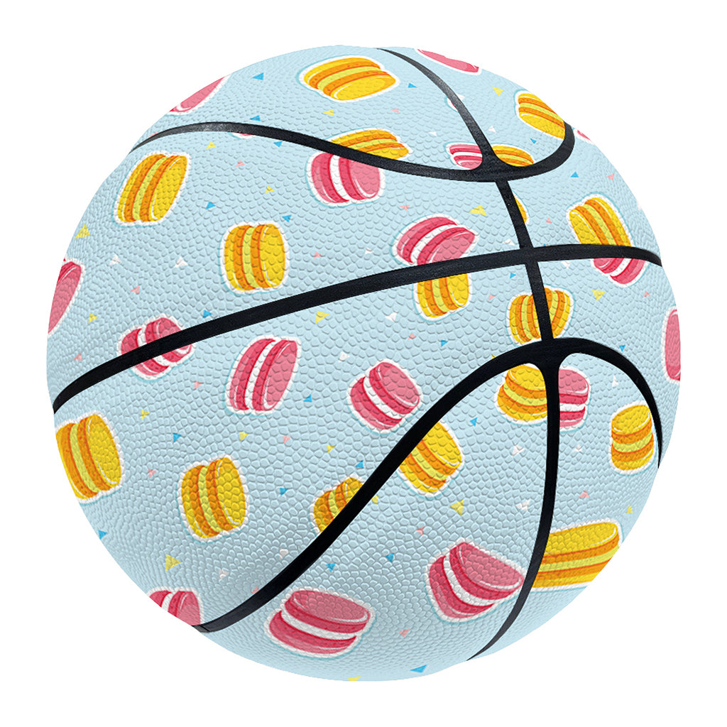 Pink And Yellow Macaron Pattern Print Basketball