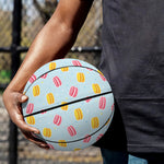 Pink And Yellow Macaron Pattern Print Basketball