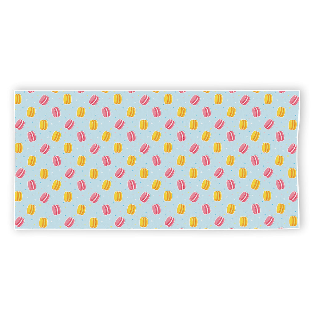 Pink And Yellow Macaron Pattern Print Beach Towel