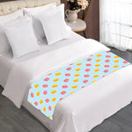 Pink And Yellow Macaron Pattern Print Bed Runner