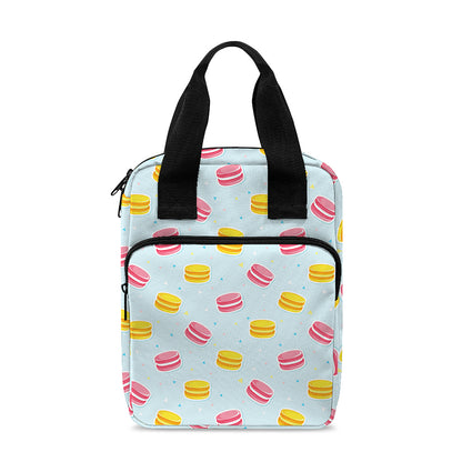 Pink And Yellow Macaron Pattern Print Bible Tote Bag