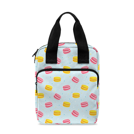 Pink And Yellow Macaron Pattern Print Bible Tote Bag