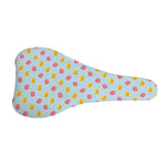 Pink And Yellow Macaron Pattern Print Bicycle Seat Cover