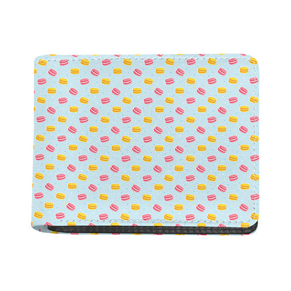 Pink And Yellow Macaron Pattern Print Bifold Wallet