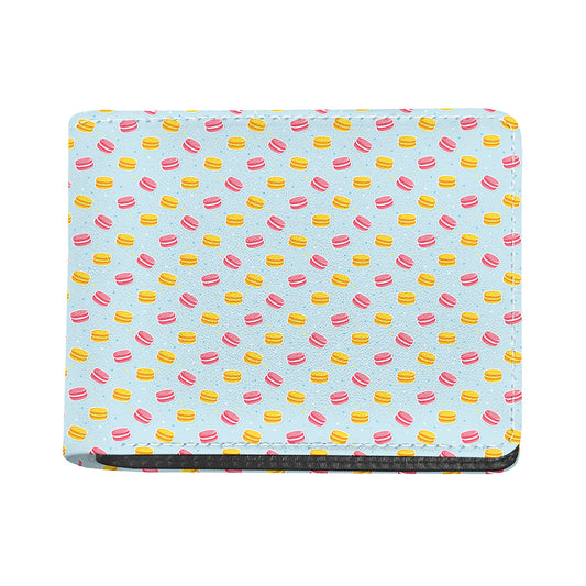 Pink And Yellow Macaron Pattern Print Bifold Wallet