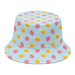 Pink And Yellow Macaron Pattern Print Bucket Hat