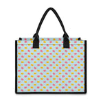 Pink And Yellow Macaron Pattern Print Canvas Tote Bag