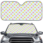 Pink And Yellow Macaron Pattern Print Car Windshield Sun Shade