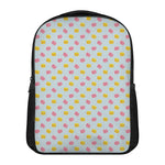 Pink And Yellow Macaron Pattern Print Casual Backpack