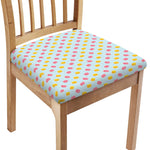Pink And Yellow Macaron Pattern Print Chair Cushion Cover