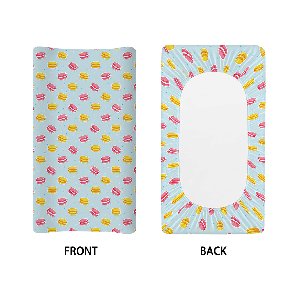 Pink And Yellow Macaron Pattern Print Changing Pad Cover