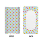 Pink And Yellow Macaron Pattern Print Changing Pad Cover