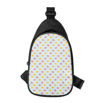 Pink And Yellow Macaron Pattern Print Chest Bag