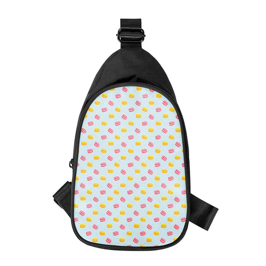 Pink And Yellow Macaron Pattern Print Chest Bag