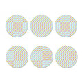 Pink And Yellow Macaron Pattern Print Coaster Set