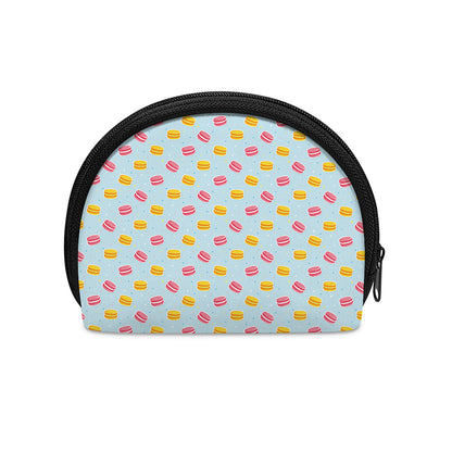 Pink And Yellow Macaron Pattern Print Coin Purse
