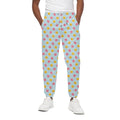 Pink And Yellow Macaron Pattern Print Cotton Sweatpants