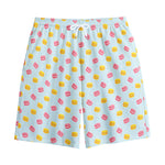 Pink And Yellow Macaron Pattern Print Cotton Shorts