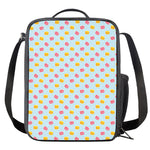 Pink And Yellow Macaron Pattern Print Crossbody Lunch Bag