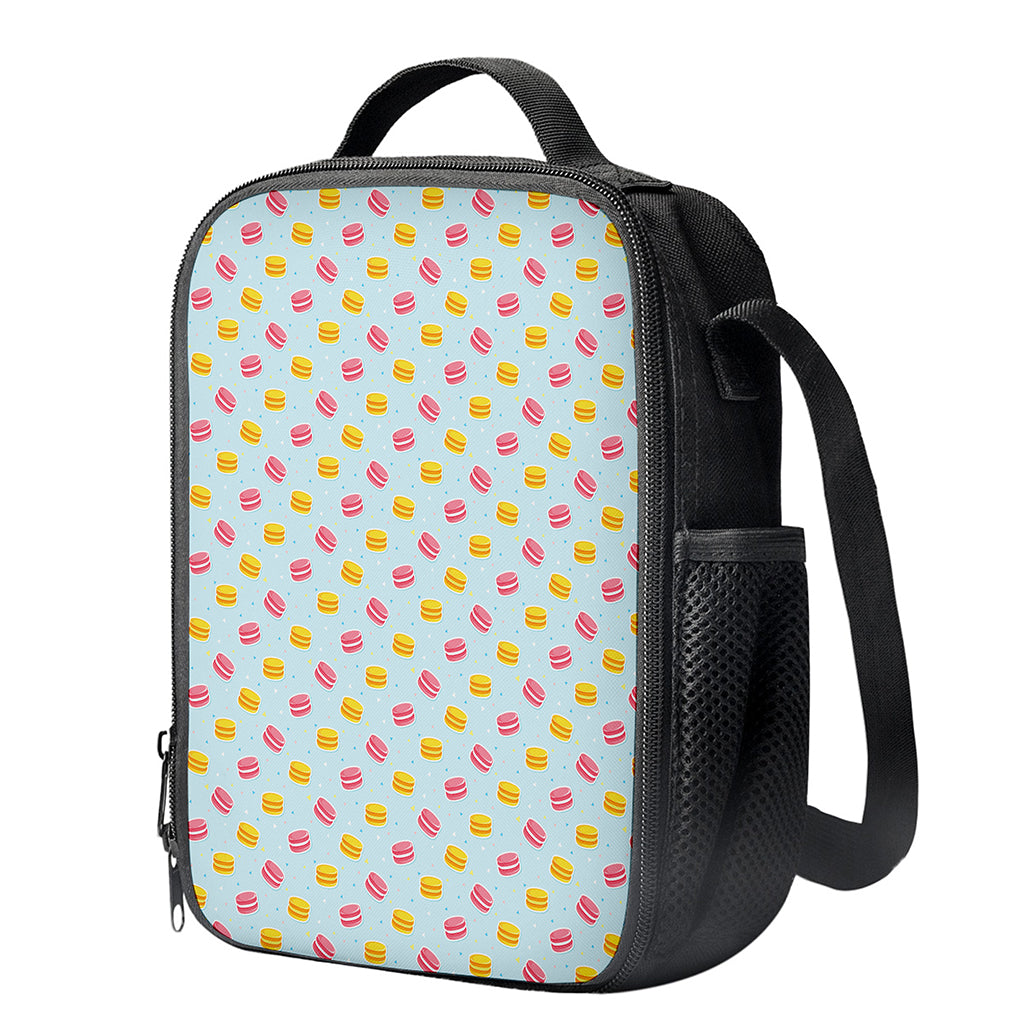 Pink And Yellow Macaron Pattern Print Crossbody Lunch Bag