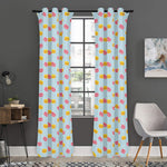 Pink And Yellow Macaron Pattern Print Curtain