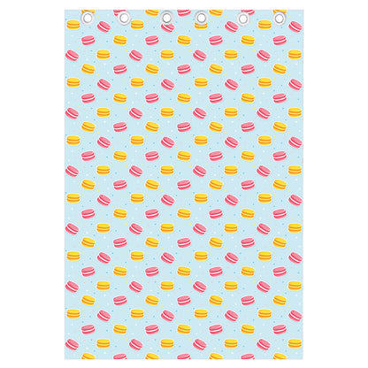 Pink And Yellow Macaron Pattern Print Curtain