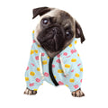 Pink And Yellow Macaron Pattern Print Dog Zip Up Hoodie