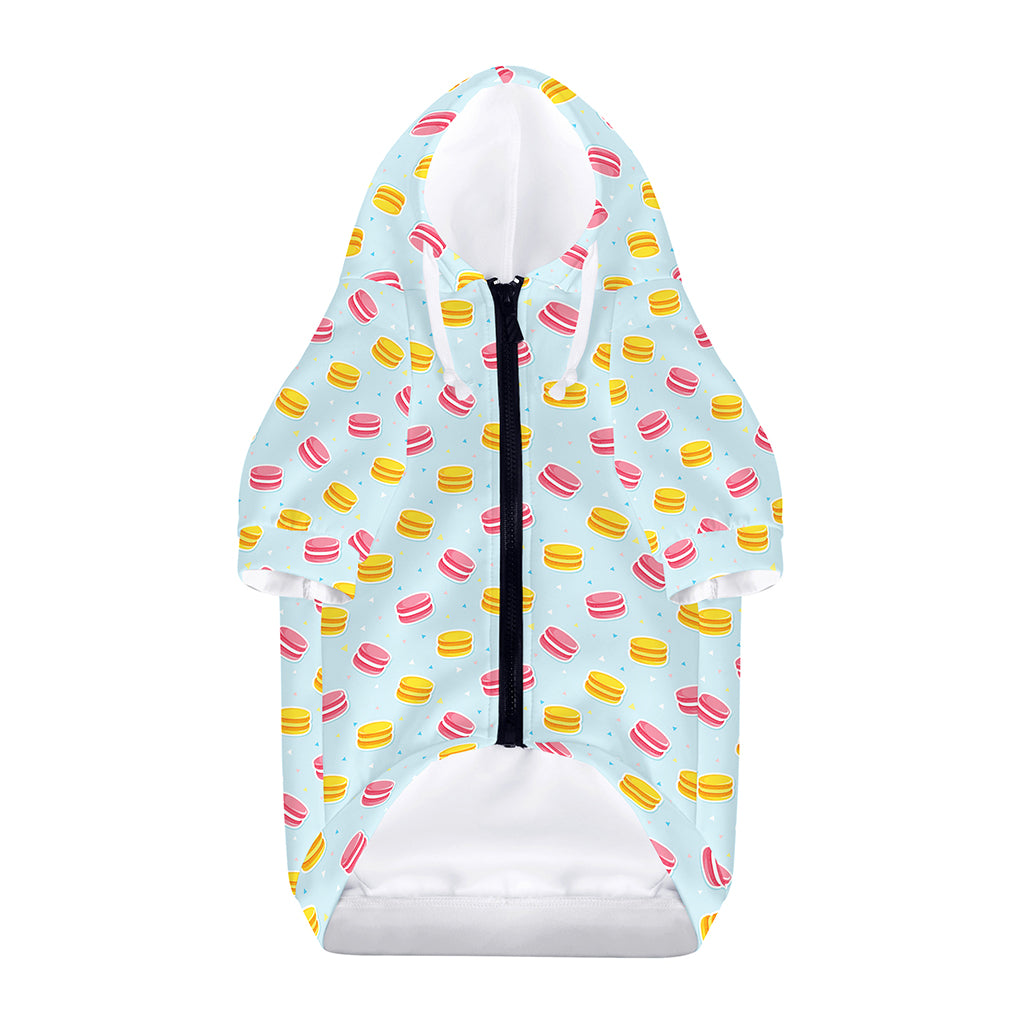 Pink And Yellow Macaron Pattern Print Dog Zip Up Hoodie