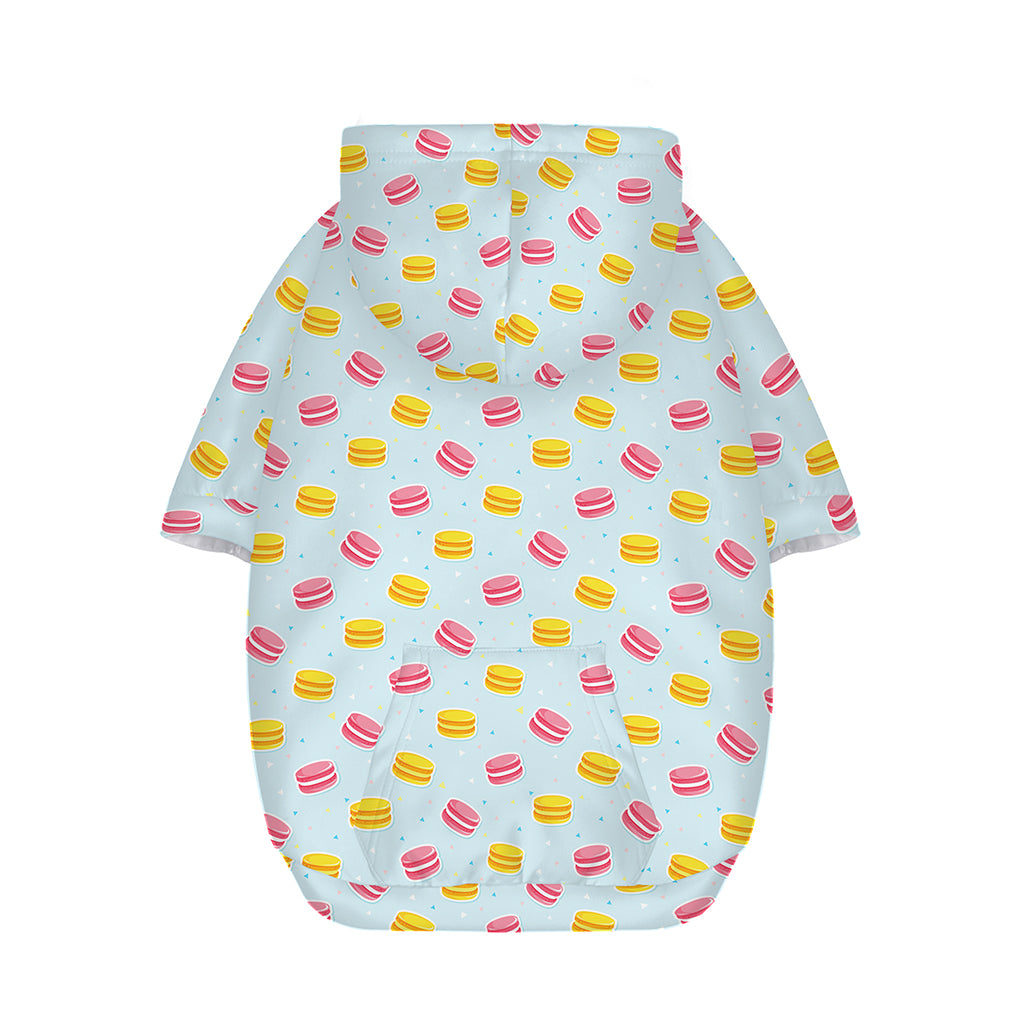 Pink And Yellow Macaron Pattern Print Dog Zip Up Hoodie