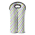 Pink And Yellow Macaron Pattern Print Double Neoprene Wine Tote