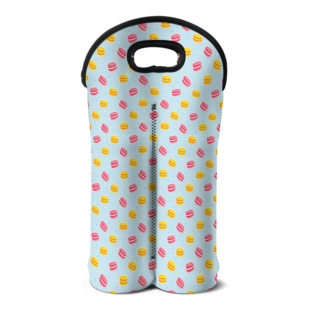 Pink And Yellow Macaron Pattern Print Double Neoprene Wine Tote