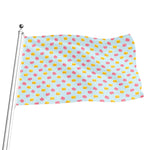 Pink And Yellow Macaron Pattern Print Flag