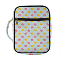 Pink And Yellow Macaron Pattern Print Front Pocket Bible Bag