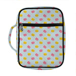 Pink And Yellow Macaron Pattern Print Front Pocket Bible Bag