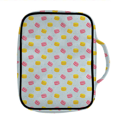 Pink And Yellow Macaron Pattern Print Front Pocket Bible Bag