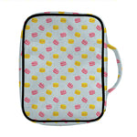Pink And Yellow Macaron Pattern Print Front Pocket Bible Bag