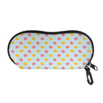 Pink And Yellow Macaron Pattern Print Glasses Case