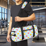 Pink And Yellow Macaron Pattern Print Gym Bag