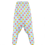 Pink And Yellow Macaron Pattern Print Hammer Pants