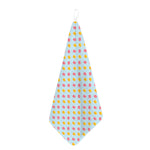 Pink And Yellow Macaron Pattern Print Hand Towel