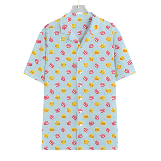 Pink And Yellow Macaron Pattern Print Hawaiian Shirt