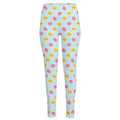 Pink And Yellow Macaron Pattern Print High-Waisted Pocket Leggings