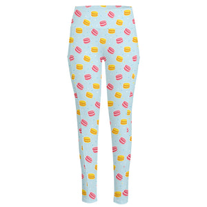 Pink And Yellow Macaron Pattern Print High-Waisted Pocket Leggings