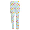 Pink And Yellow Macaron Pattern Print High-Waisted Pocket Leggings