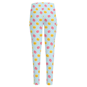 Pink And Yellow Macaron Pattern Print High-Waisted Pocket Leggings