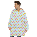 Pink And Yellow Macaron Pattern Print Hoodie Blanket