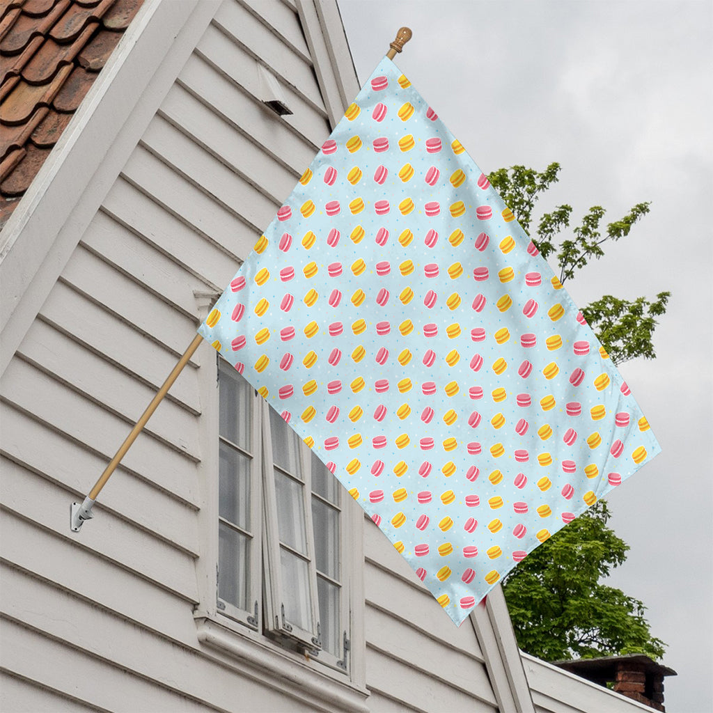 Pink And Yellow Macaron Pattern Print House Flag